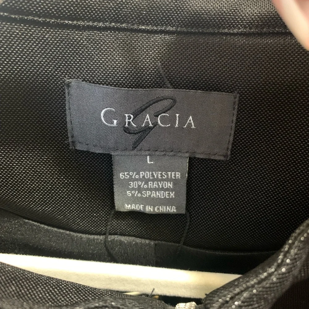 Gracia Shiny Black Ruffle Peplum Jacket - Picture 6 of 6